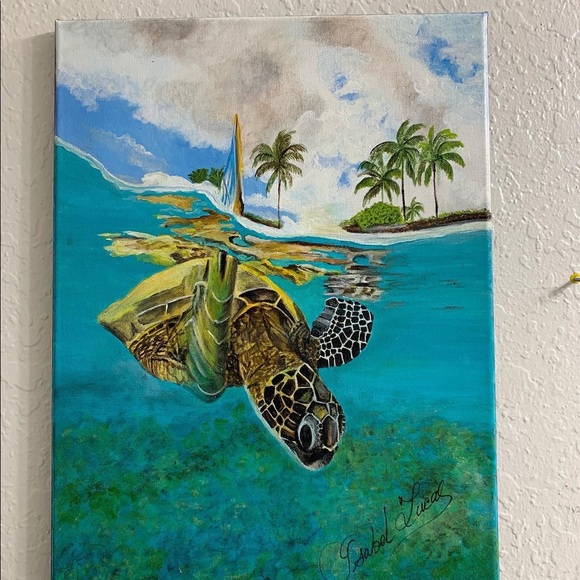 Original Sea Turtle Swiming by Isabel Lucas